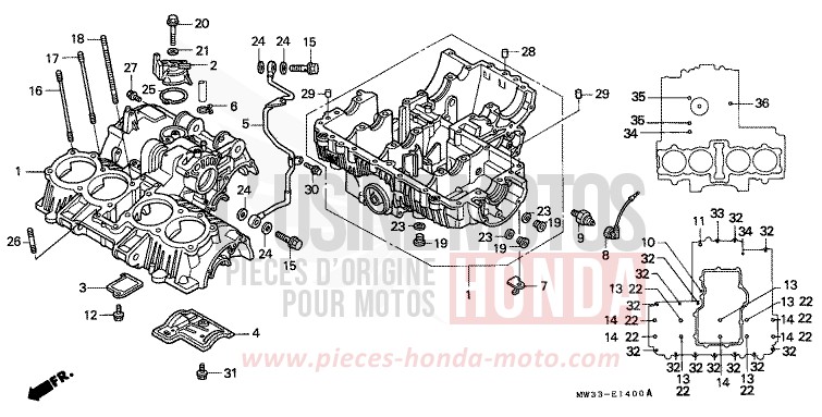 CARTER MOTEUR de CB Seven Fifty NOIR (NH1) 1992